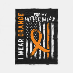 For My Mother In Law Leukaemia Cancer Awareness Fl Fleece Blanket