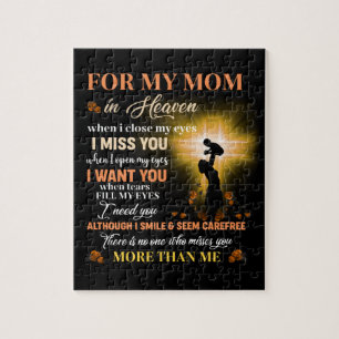 For My Mum In Heaven Memorial Day Gift For Son Jigsaw Puzzle