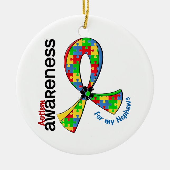 For My Nephews Autism Ceramic Tree Decoration (Front)