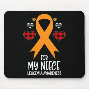 For My Niece Leukaemia Awareness Ribbon Leopard Bu Mouse Pad