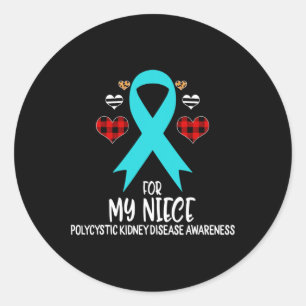 For My Niece Polycystic Kidney Disease Awareness R Classic Round Sticker