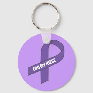 For My Niece (Purple Ribbon) Key Ring