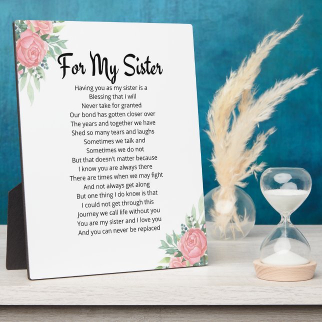 For My Sister  Plaque (Side)