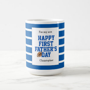 For my Son Blue Football First Father's Day Coffee Mug