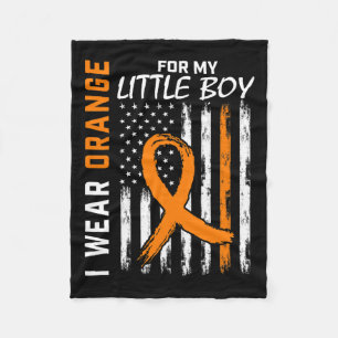 For My Son Little Boy Leukaemia Cancer Awareness F Fleece Blanket