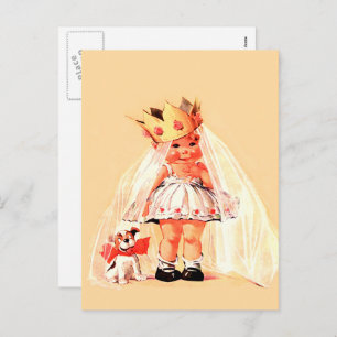 For my Sweet Princess Vintage Art Valentine's Day  Holiday Postcard