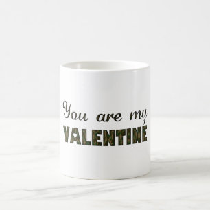 For my Valentine Woodland Camouflage Typography Coffee Mug