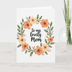 For My Wife Floral Watercolor Card