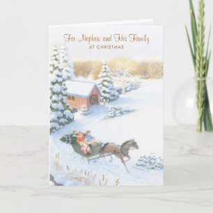 For Nephew and His Family at Christmas Holiday Card