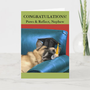 For Nephew Graduation German Shepherd Resting Card
