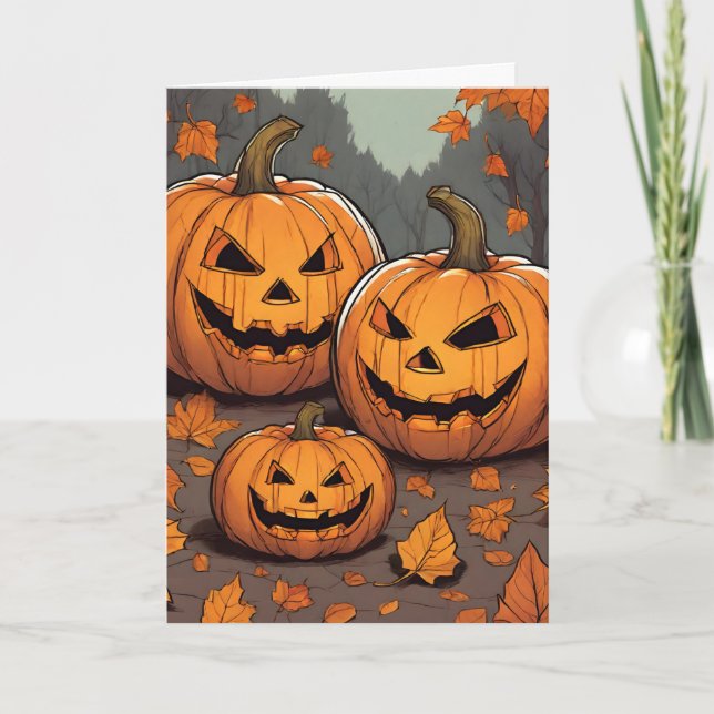 For New Parents Halloween Jack o' Lantern Grins Card (Front)