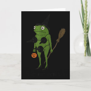 For October, Funny Halloween, Funny Witch Frog  Card