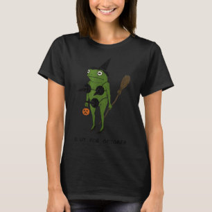 For October, Funny Halloween, Funny Witch Frog  T-Shirt