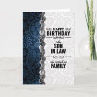 For Our Son-in-Law on his Birthday Blue Paisley
