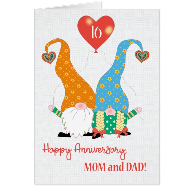 For Parents Custom Year Anniversary with Gnomes (Front)