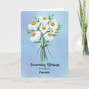 For Parents Wedding Anniversary Blessings Bouquet Card