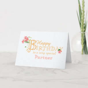 For Partner Birthday with Clematis Flowers Card