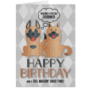 for Pet Groomer's Birthday Cute Cartoon Dogs