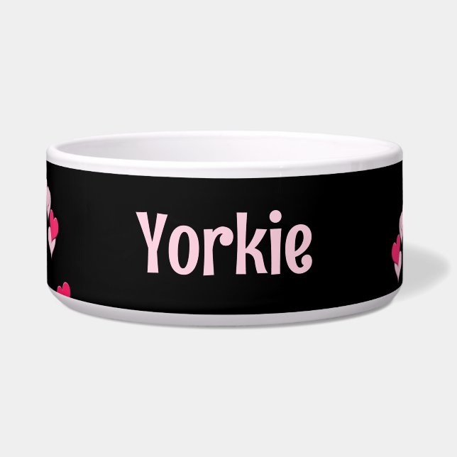 For Pet Modern Writing Scattered Pink Hearts (Front)