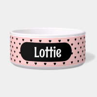 For Pet Simple Black Hearts over Peachy Pink