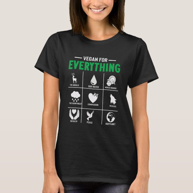 For Plant Powered vegan for everything for vegetar T-Shirt (Front)