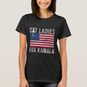 For President 2024 Distressed Cat Ladies For Kamal T-Shirt