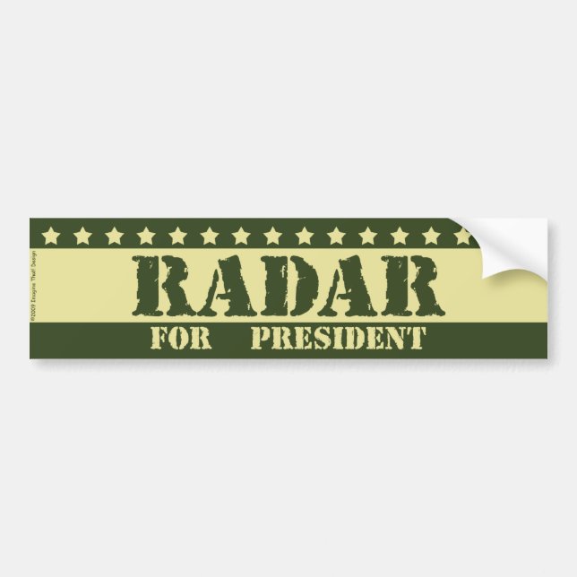 For President Radar Bumper Sticker (Front)