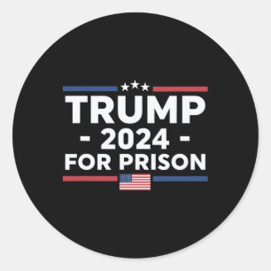 For Prison 2024 Vintage Us Flag Classic Round Sticker