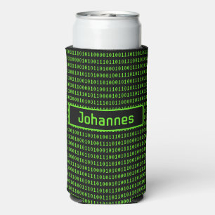For Programmers - Fun Computer Code Black / Green Seltzer Can Cooler