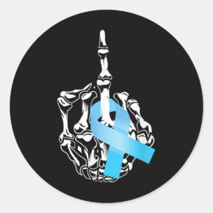 For Prostate Cancer Middle Finger Prostate Cancer Classic Round Sticker