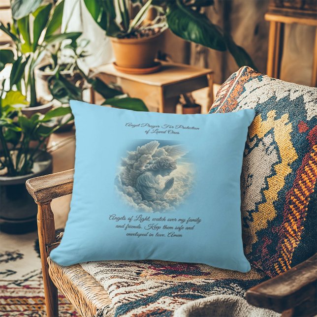 For Protection of Loved Ones Angel Prayer  Cushion (Creator Uploaded)