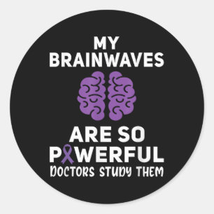 For Purple Ribbon Warrior & Supporters - Epile Classic Round Sticker
