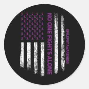 For Purple Ribbon Warrior Supporters - Epilepsy Classic Round Sticker