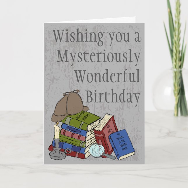 For Readers and Mystery Book Fans Birthday Card (Front)