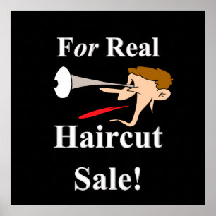 For Real Haircut Sale Poster Matte