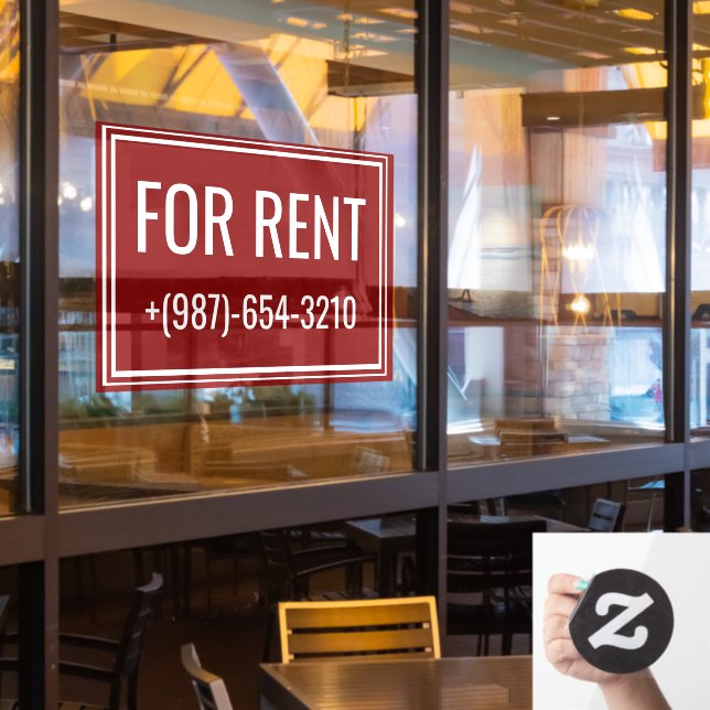 For Rent Apartment Signs - Reusable Window Cling (Restaurant Window)