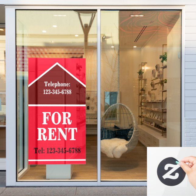 FOR RENT LARGE BOLD SIGNAGE Real Estate (Store Window)