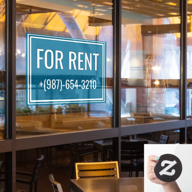 For Rent Removable Window Cling Sign (Restaurant Window)