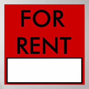 FOR RENT Sign/Poster Poster