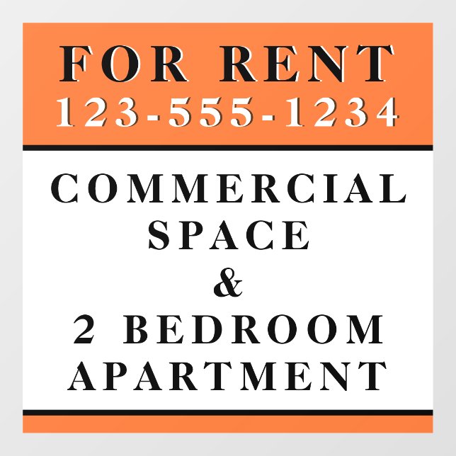 For Rent Sign Rental Business Signage (Sheet)
