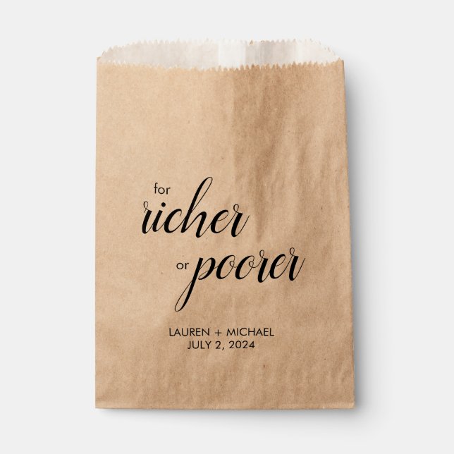 For Richer or Poorer Favour Bags (Front)