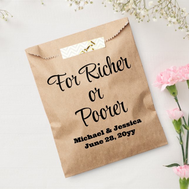 For Richer or Poorer Wedding Lottery Guest Gift Favour Bag (Sealed)