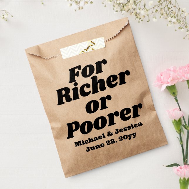 For Richer or Poorer Wedding Lottery Guest Gift Favour Bag (Sealed)