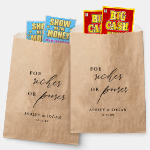 For Richer or Poorer Wedding Scratcher Ticket Favour Bag