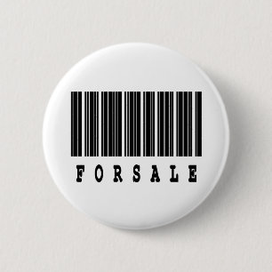 for sale barcode design 6 cm round badge