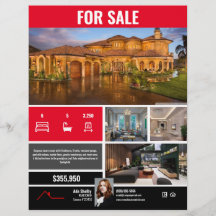 For Sale Flyer - Red Modern