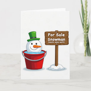 For Sale Melting Snowman Needs Work Card
