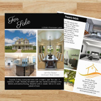 For Sale Real Estate Listing 2 Sided Modern Black
