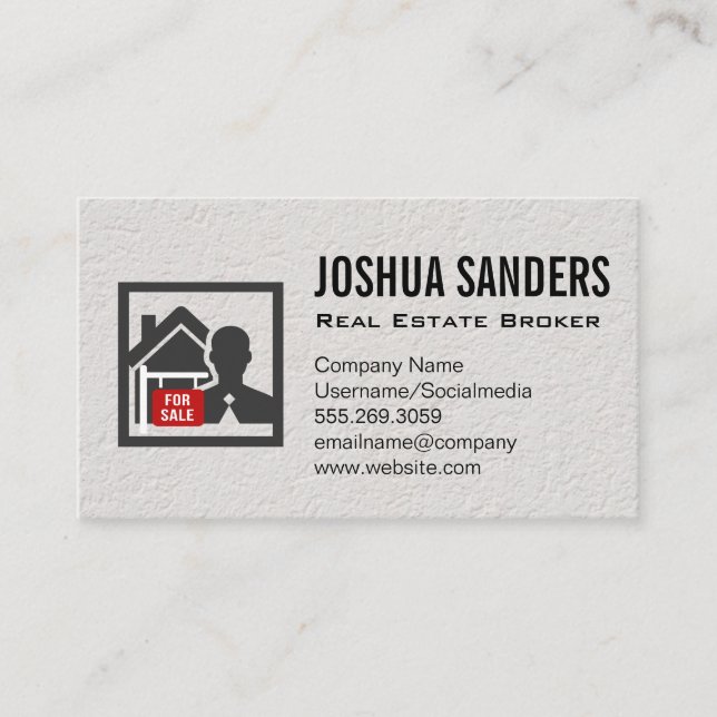 For Sale Realtor Icon Business Card (Front)