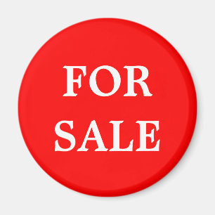 For Sale Realtor or Retail Sign Marker Red White Magnet